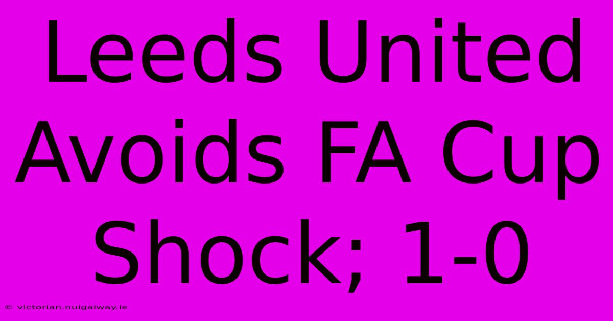 Leeds United Avoids FA Cup Shock; 1-0