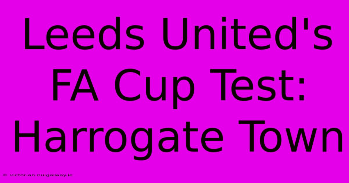 Leeds United's FA Cup Test: Harrogate Town