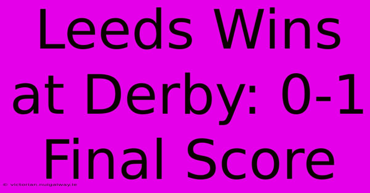 Leeds Wins At Derby: 0-1 Final Score