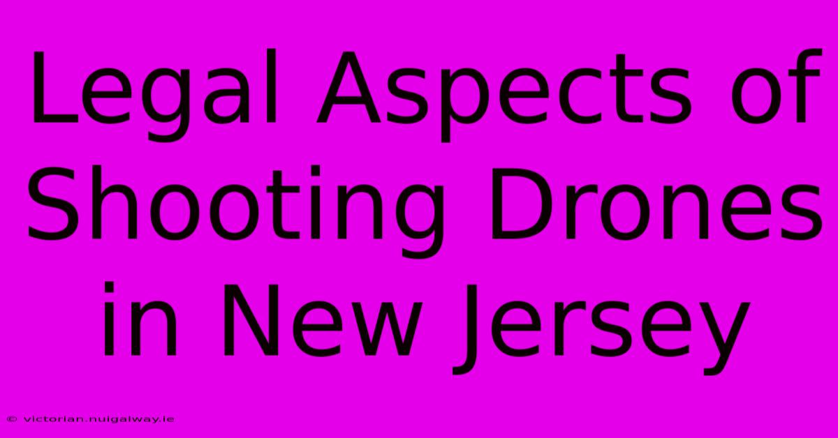 Legal Aspects Of Shooting Drones In New Jersey