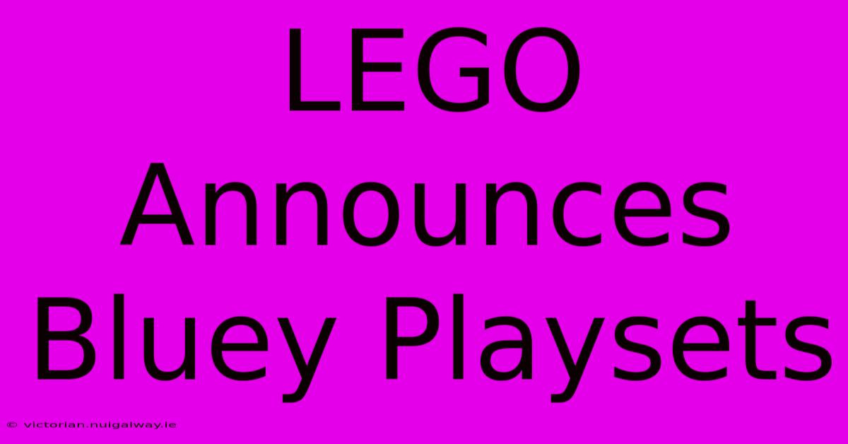 LEGO Announces Bluey Playsets