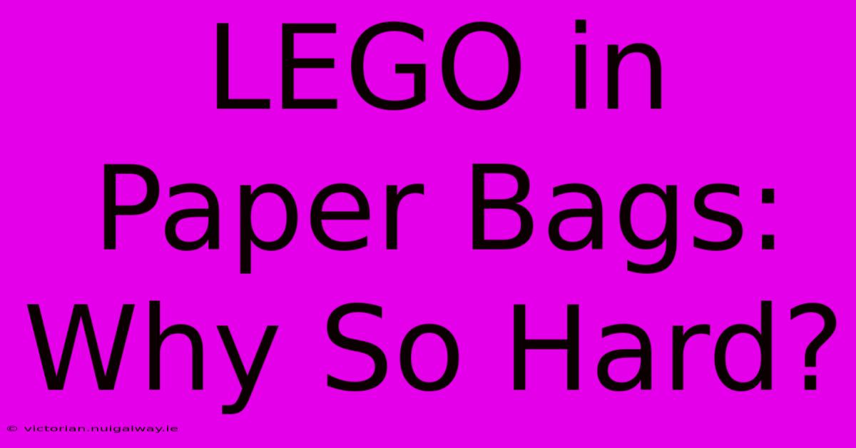 LEGO In Paper Bags: Why So Hard?