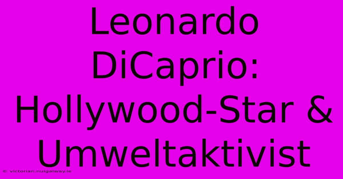 Leonardo DiCaprio: Hollywood-Star & Umweltaktivist