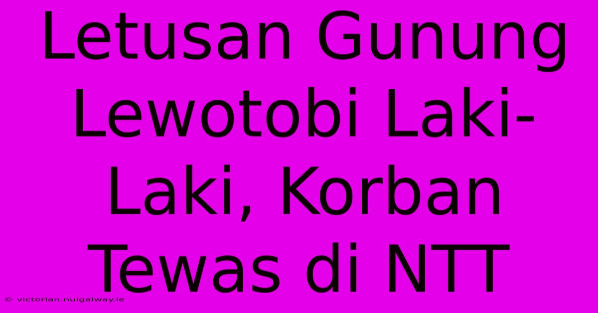 Letusan Gunung Lewotobi Laki-Laki, Korban Tewas Di NTT 