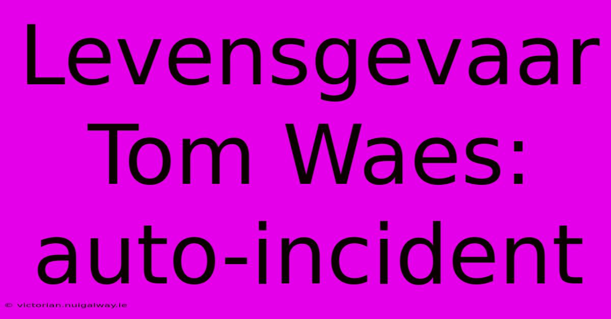 Levensgevaar Tom Waes: Auto-incident