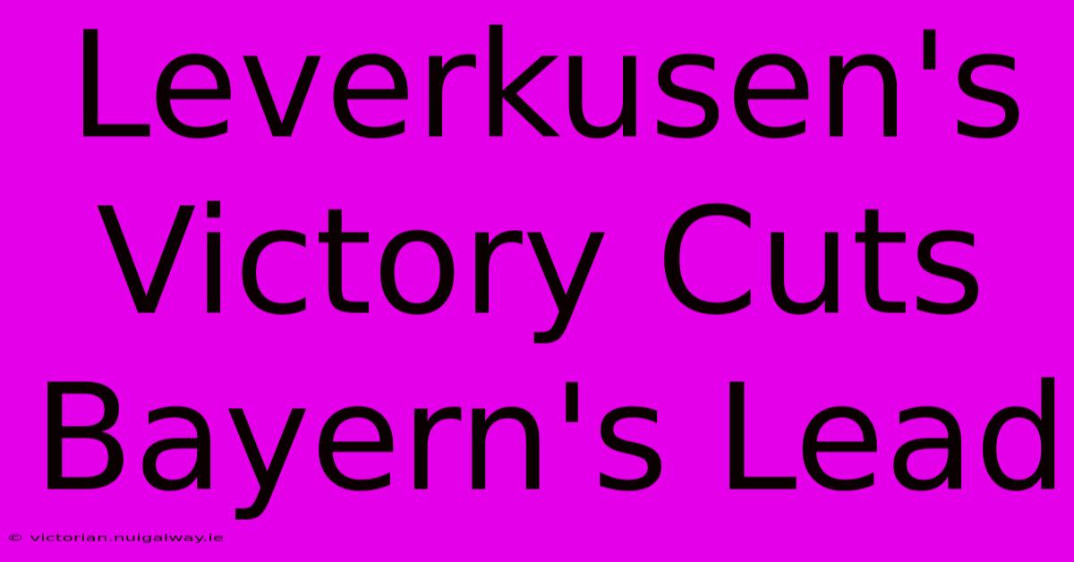 Leverkusen's Victory Cuts Bayern's Lead