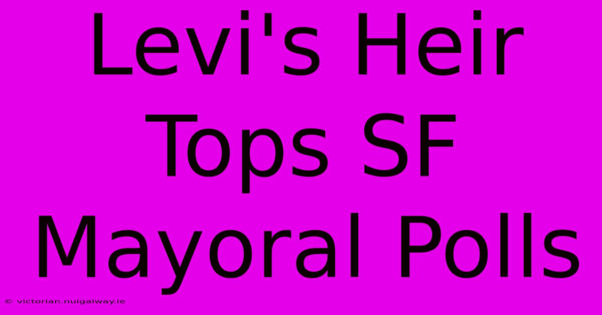 Levi's Heir Tops SF Mayoral Polls