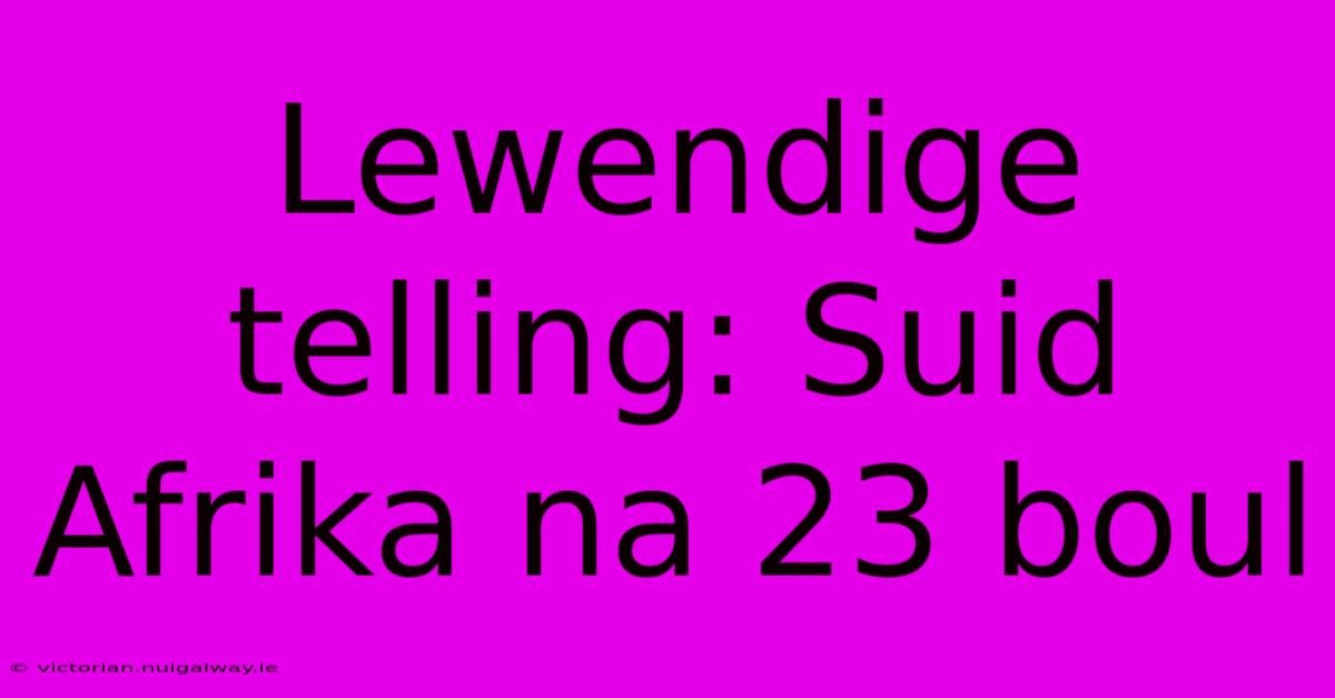 Lewendige Telling: Suid Afrika Na 23 Boul