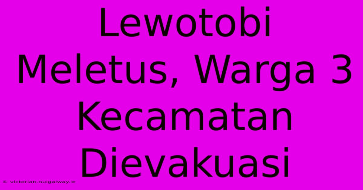 Lewotobi Meletus, Warga 3 Kecamatan Dievakuasi