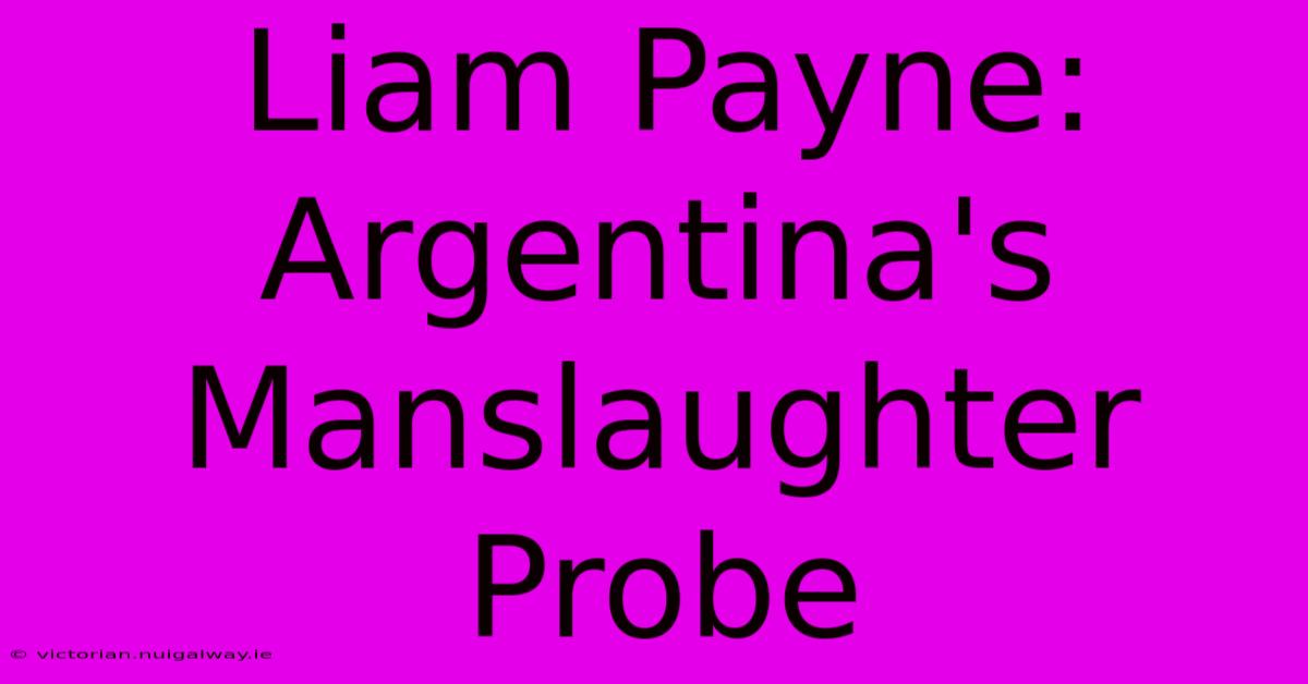 Liam Payne: Argentina's Manslaughter Probe