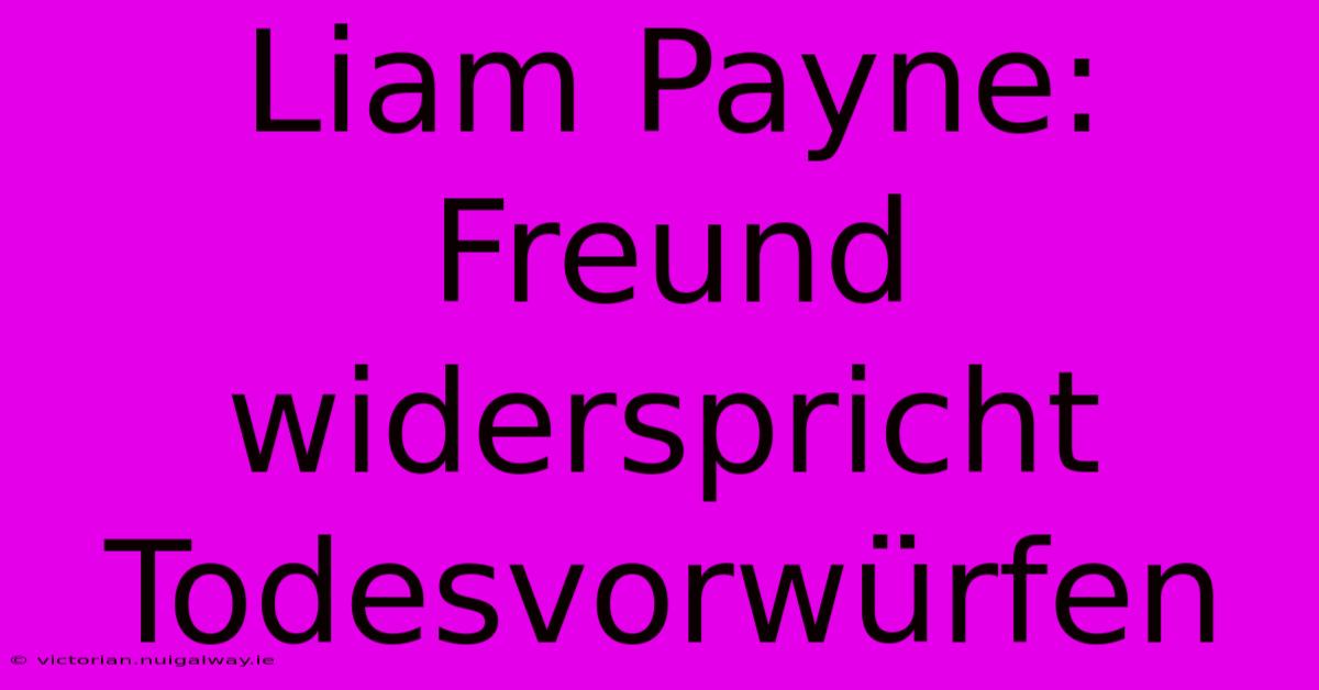 Liam Payne: Freund Widerspricht Todesvorwürfen