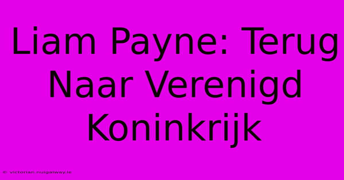 Liam Payne: Terug Naar Verenigd Koninkrijk 