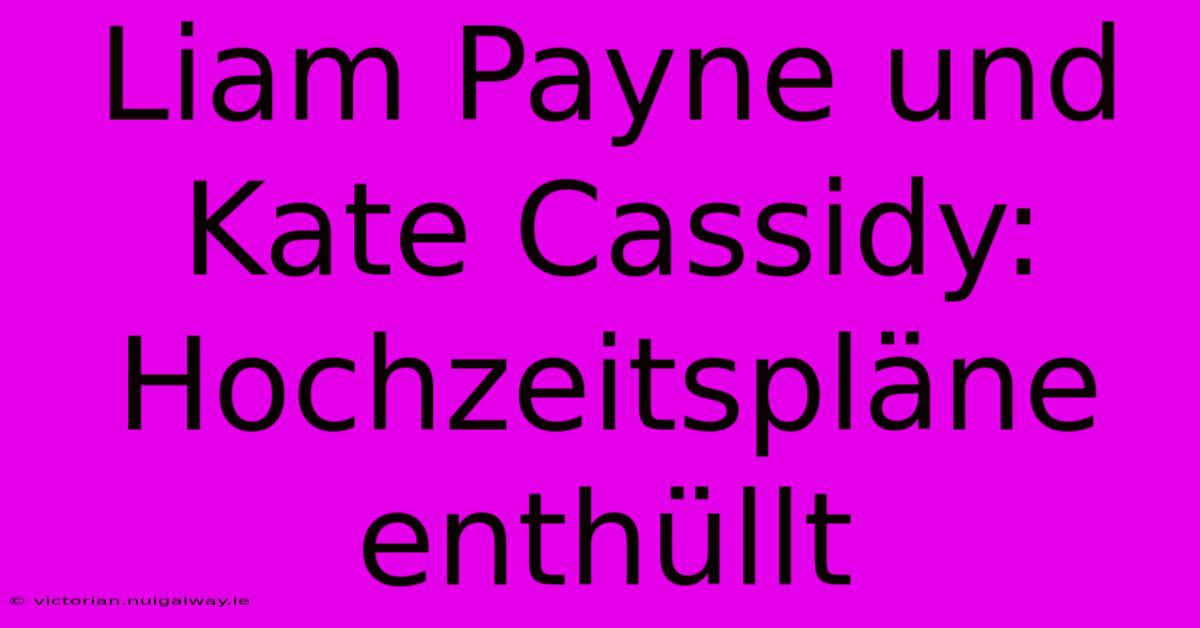 Liam Payne Und Kate Cassidy: Hochzeitspläne Enthüllt