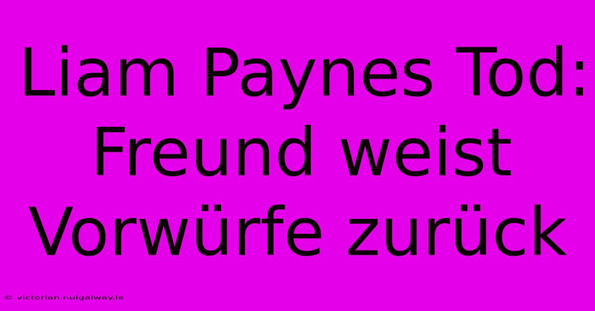 Liam Paynes Tod: Freund Weist Vorwürfe Zurück 