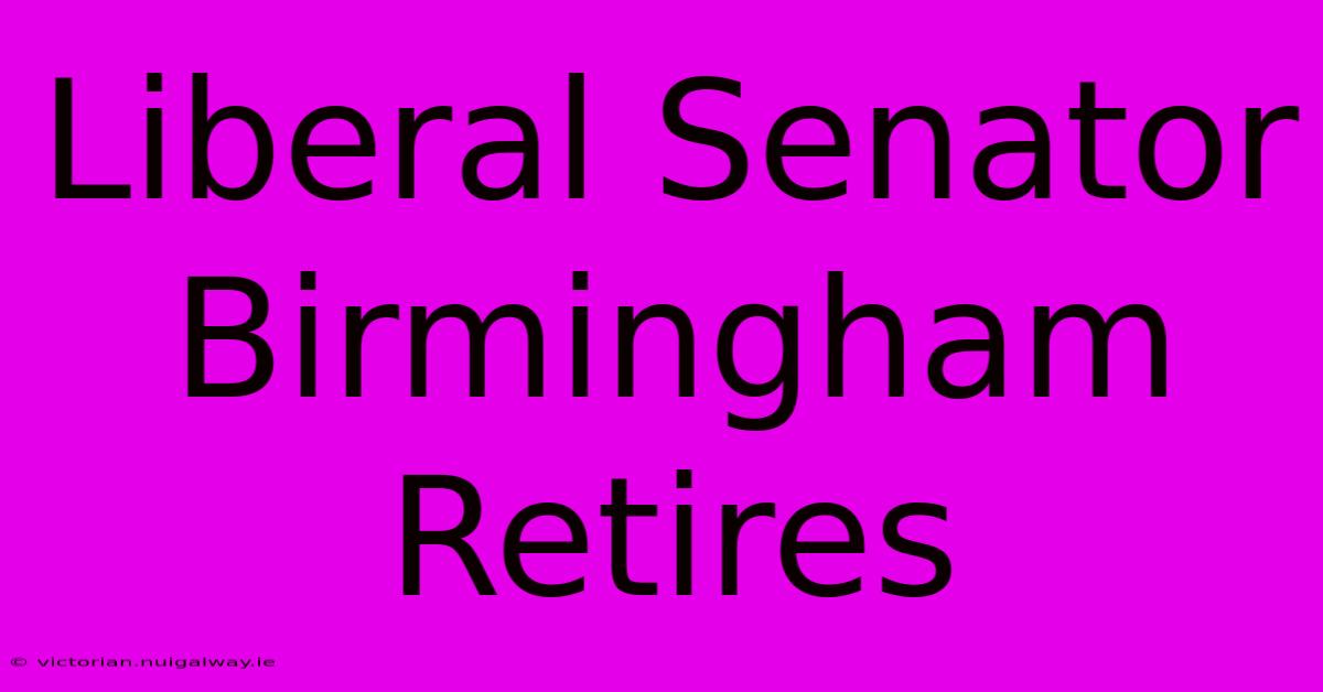 Liberal Senator Birmingham Retires