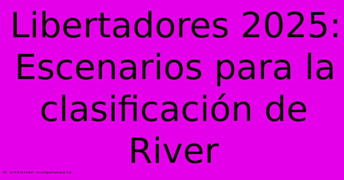 Libertadores 2025: Escenarios Para La Clasificación De River