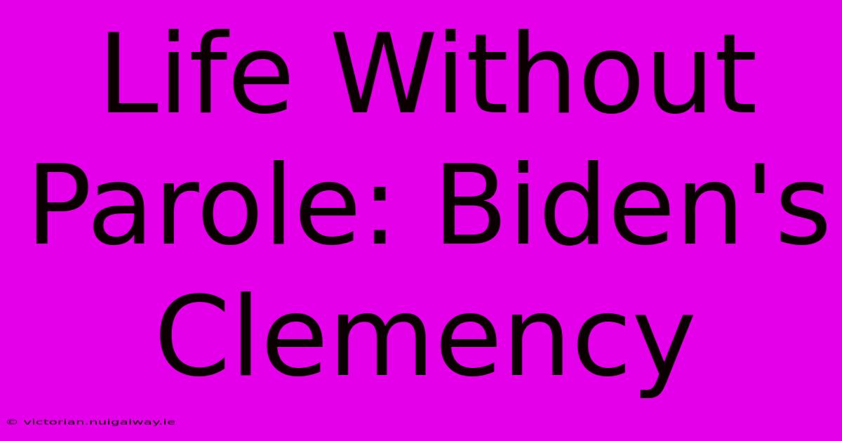 Life Without Parole: Biden's Clemency