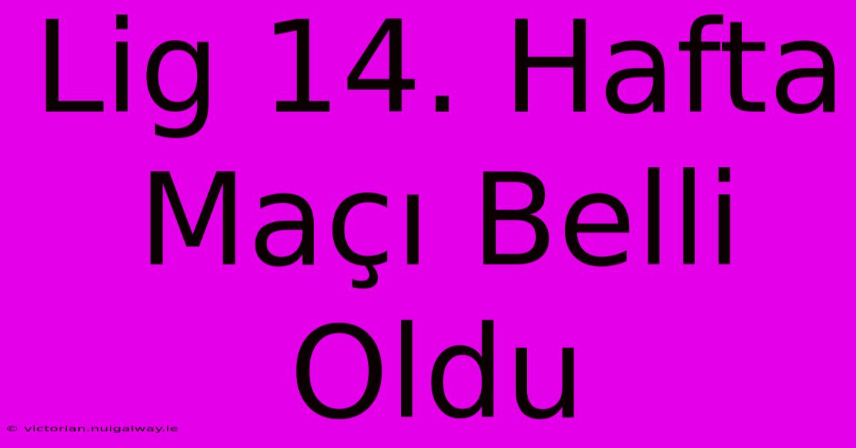 Lig 14. Hafta Maçı Belli Oldu