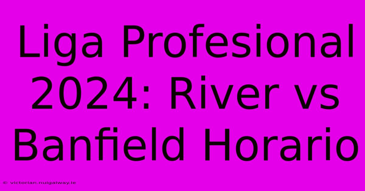 Liga Profesional 2024: River Vs Banfield Horario 