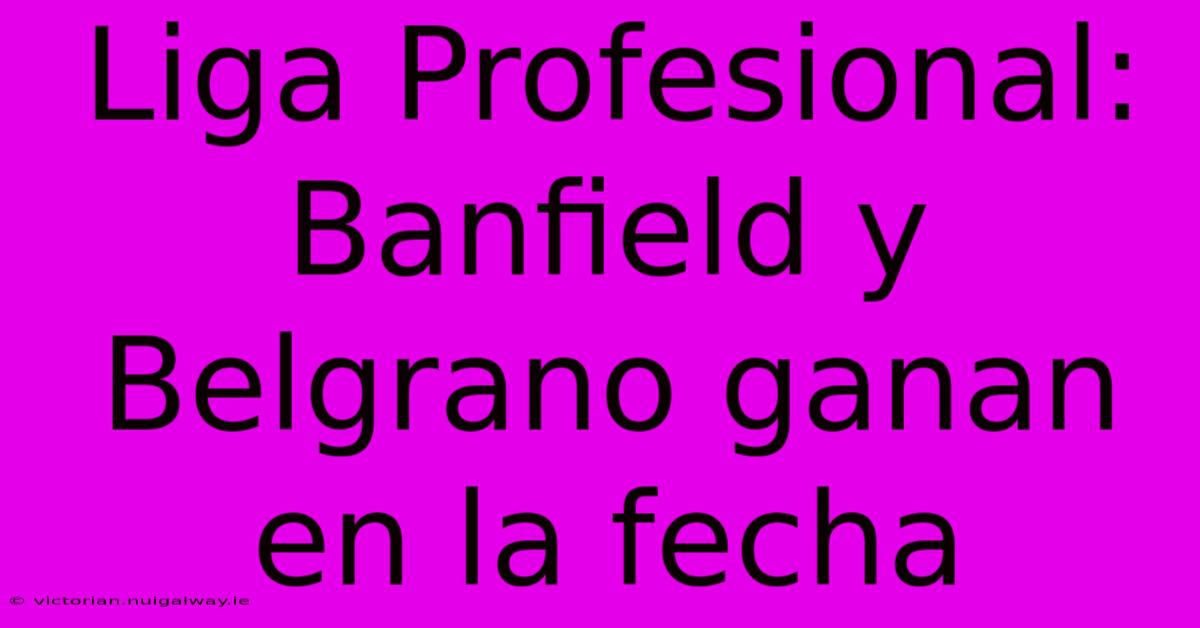 Liga Profesional: Banfield Y Belgrano Ganan En La Fecha 