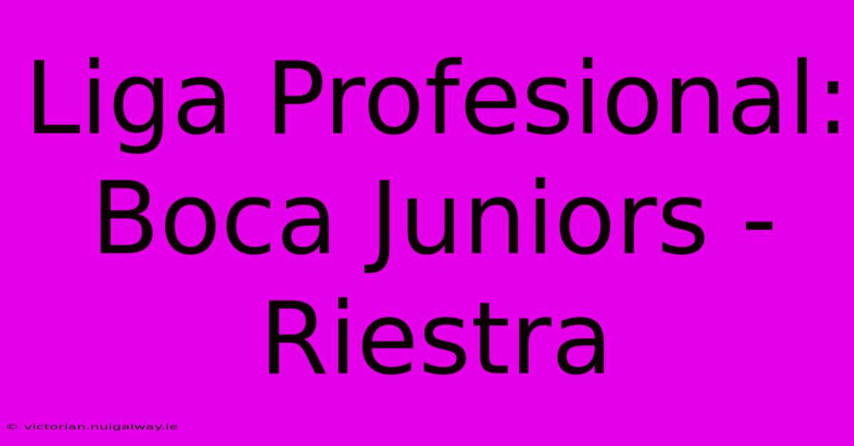 Liga Profesional: Boca Juniors - Riestra