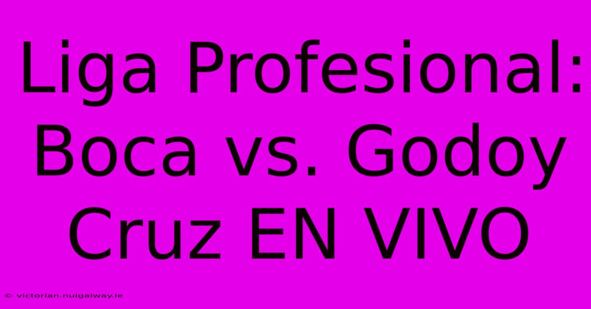 Liga Profesional: Boca Vs. Godoy Cruz EN VIVO