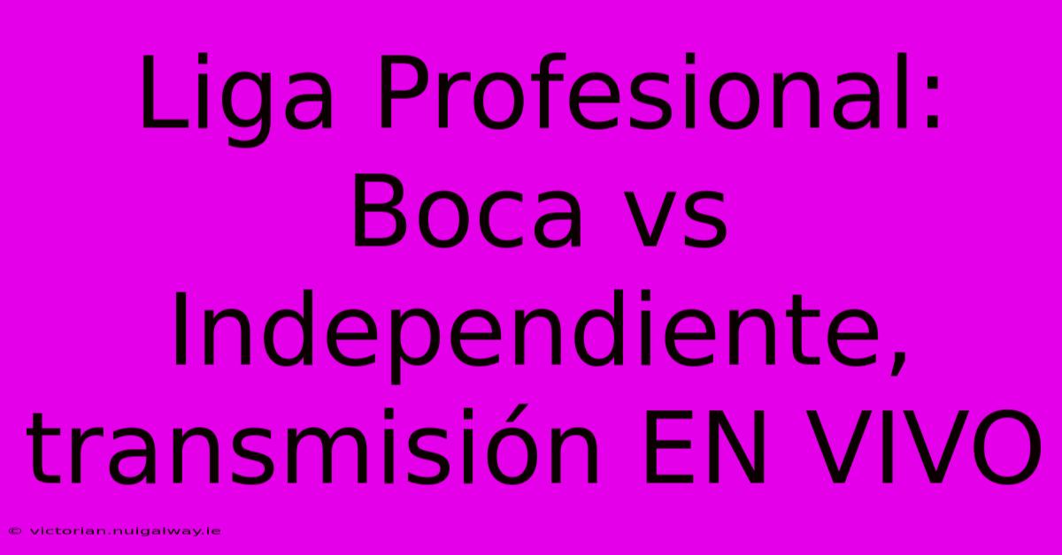 Liga Profesional:  Boca Vs Independiente, Transmisión EN VIVO