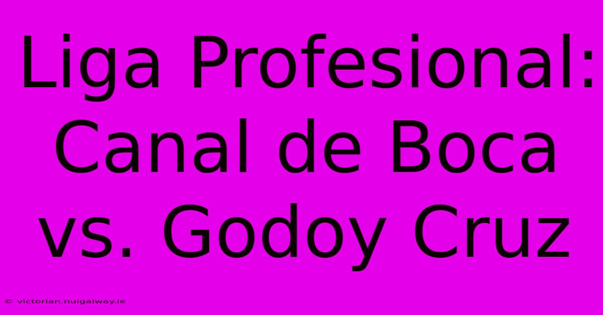 Liga Profesional: Canal De Boca Vs. Godoy Cruz