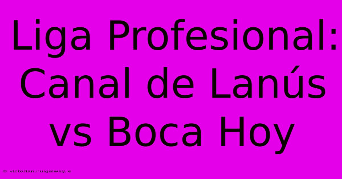 Liga Profesional: Canal De Lanús Vs Boca Hoy