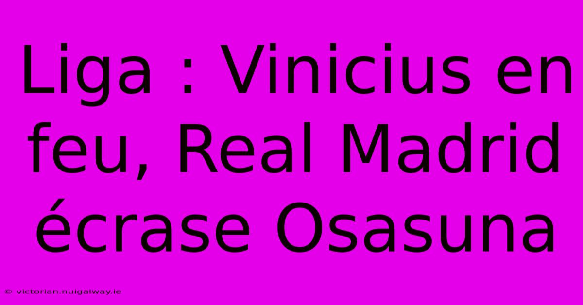 Liga : Vinicius En Feu, Real Madrid Écrase Osasuna