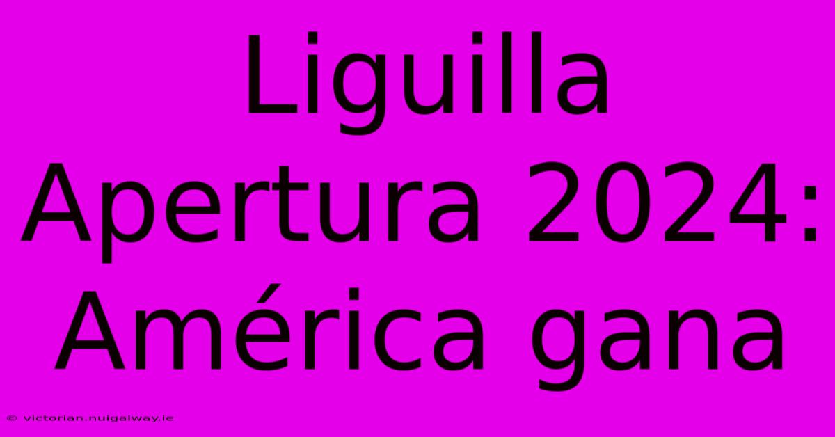 Liguilla Apertura 2024: América Gana