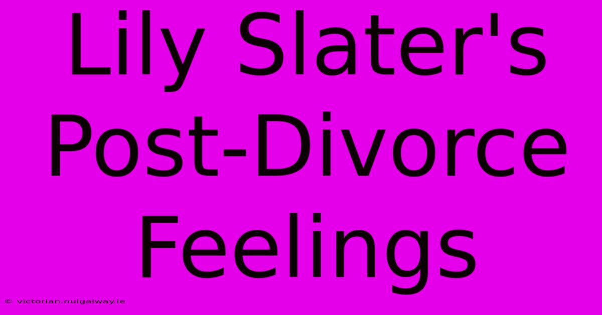 Lily Slater's Post-Divorce Feelings