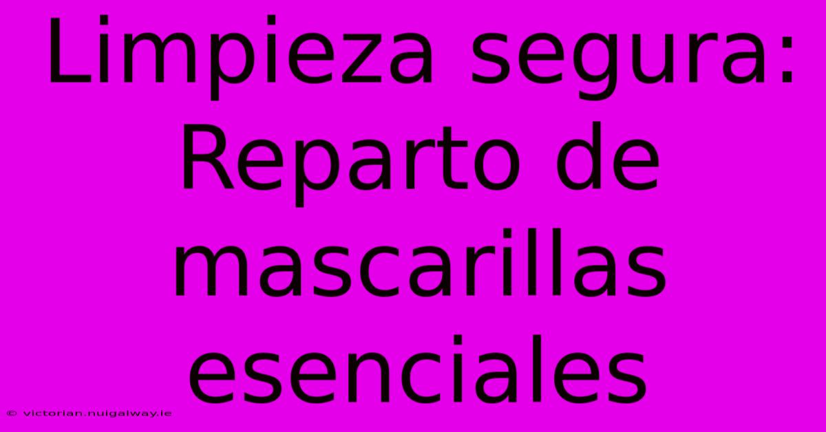 Limpieza Segura: Reparto De Mascarillas Esenciales 