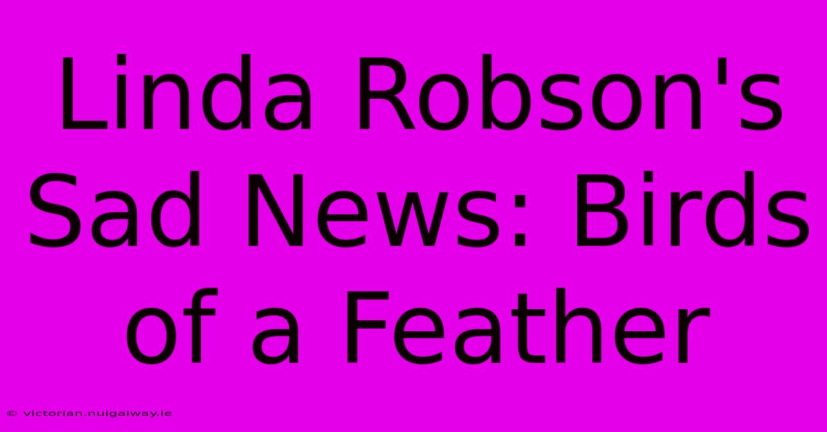 Linda Robson's Sad News: Birds Of A Feather