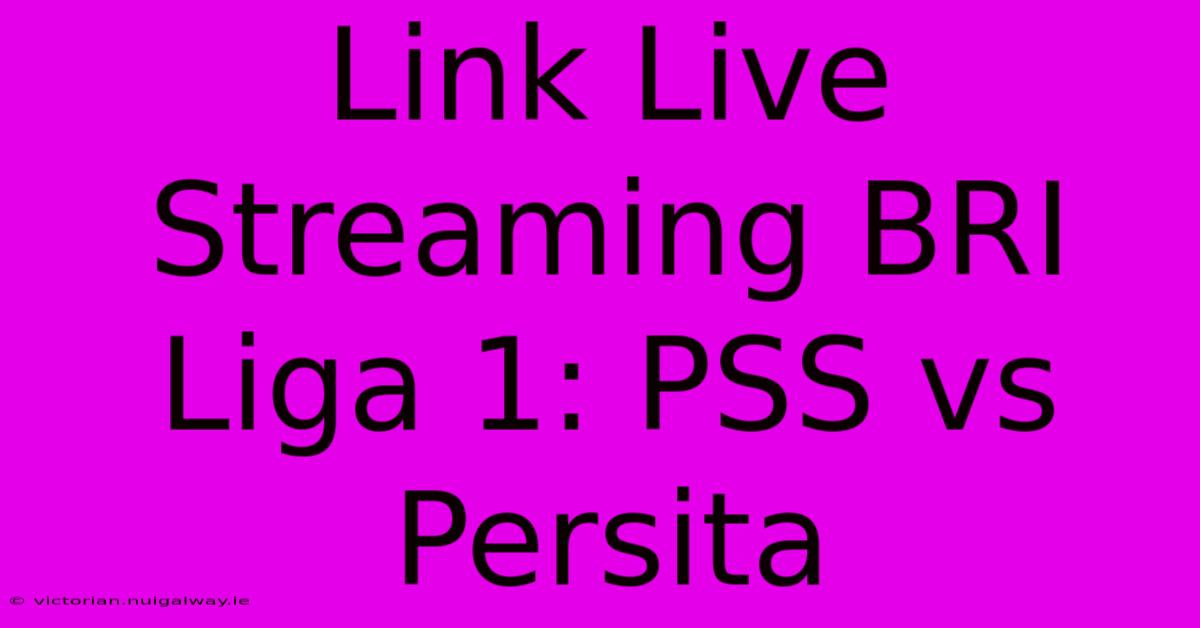 Link Live Streaming BRI Liga 1: PSS Vs Persita