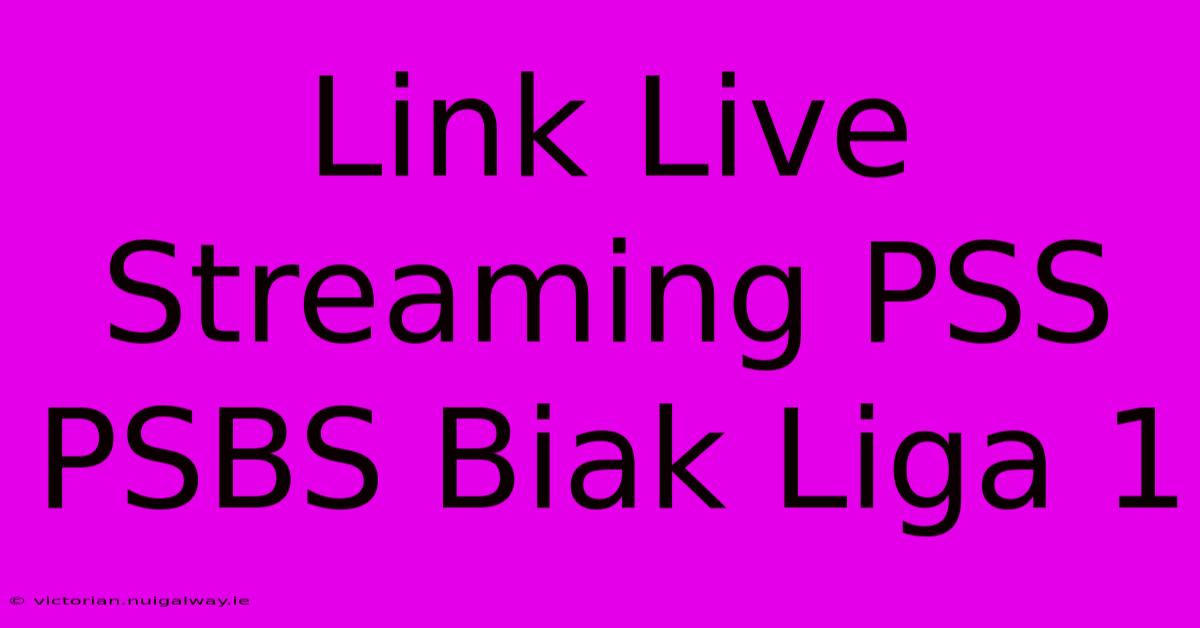 Link Live Streaming PSS PSBS Biak Liga 1