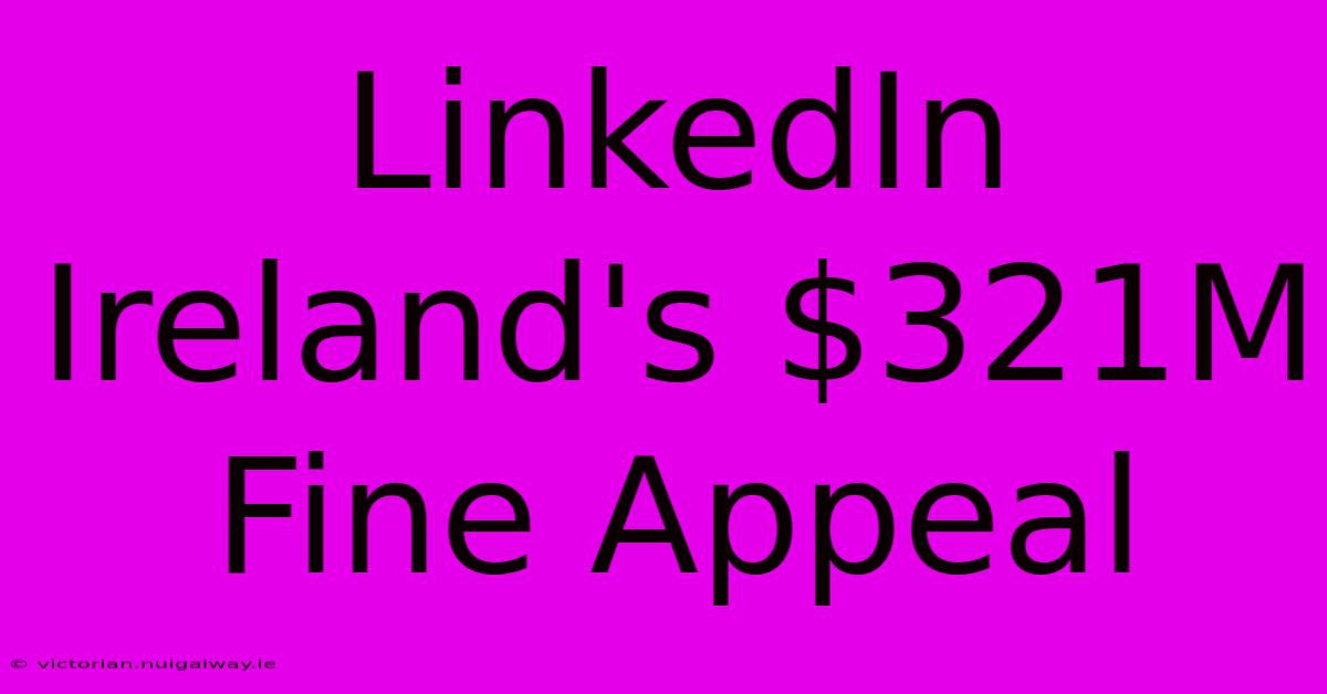 LinkedIn Ireland's $321M Fine Appeal