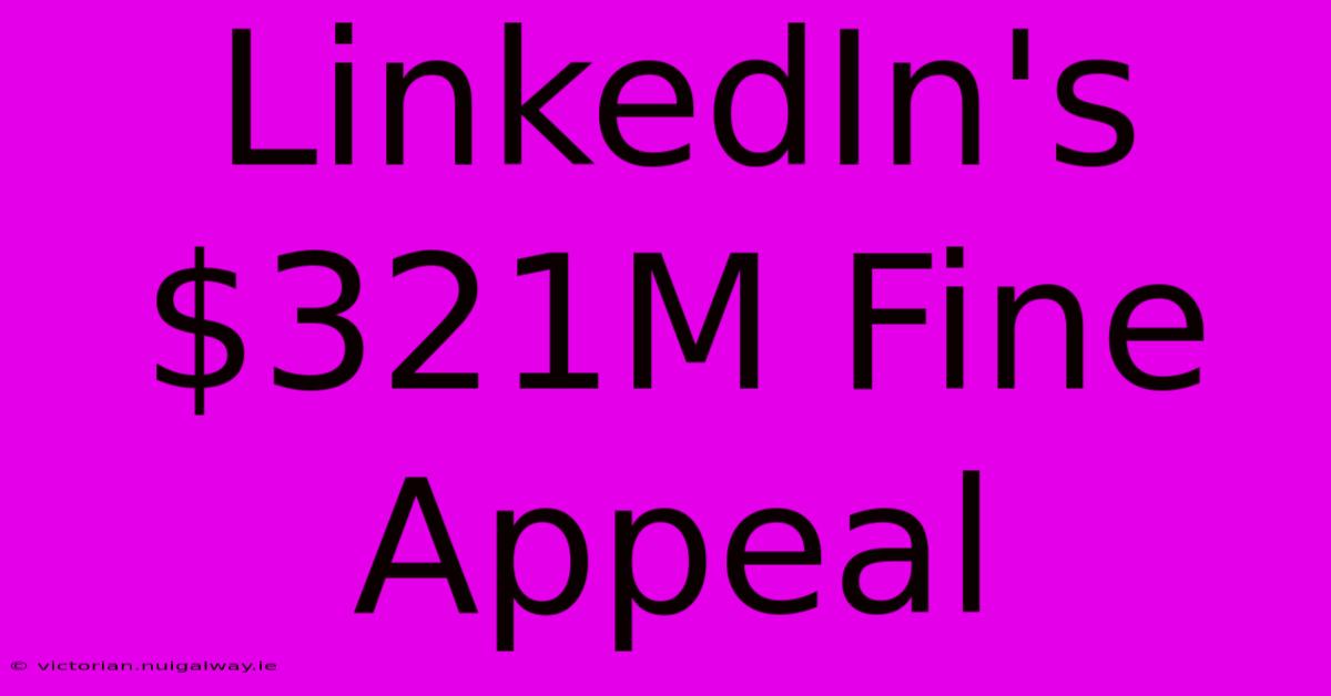 LinkedIn's $321M Fine Appeal