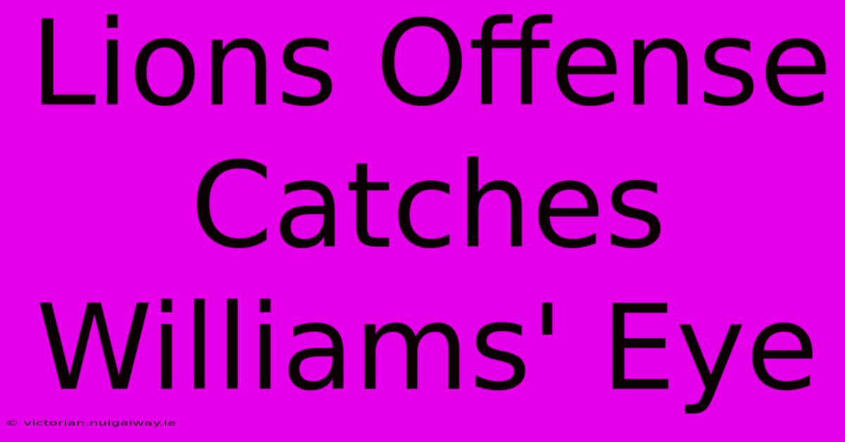 Lions Offense Catches Williams' Eye