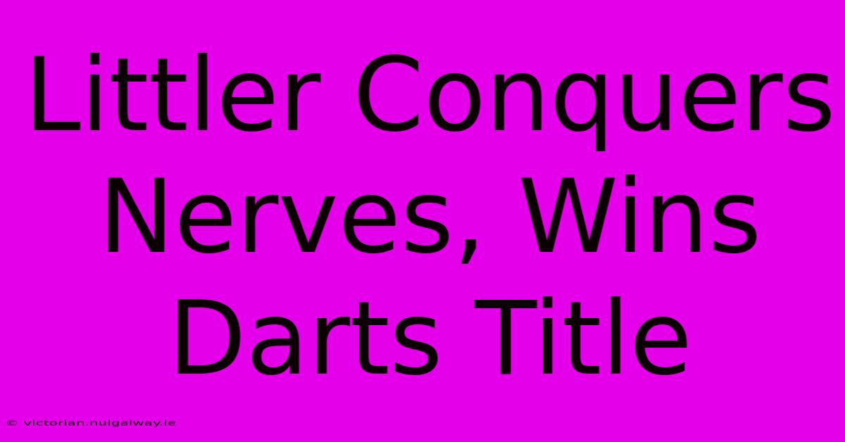 Littler Conquers Nerves, Wins Darts Title