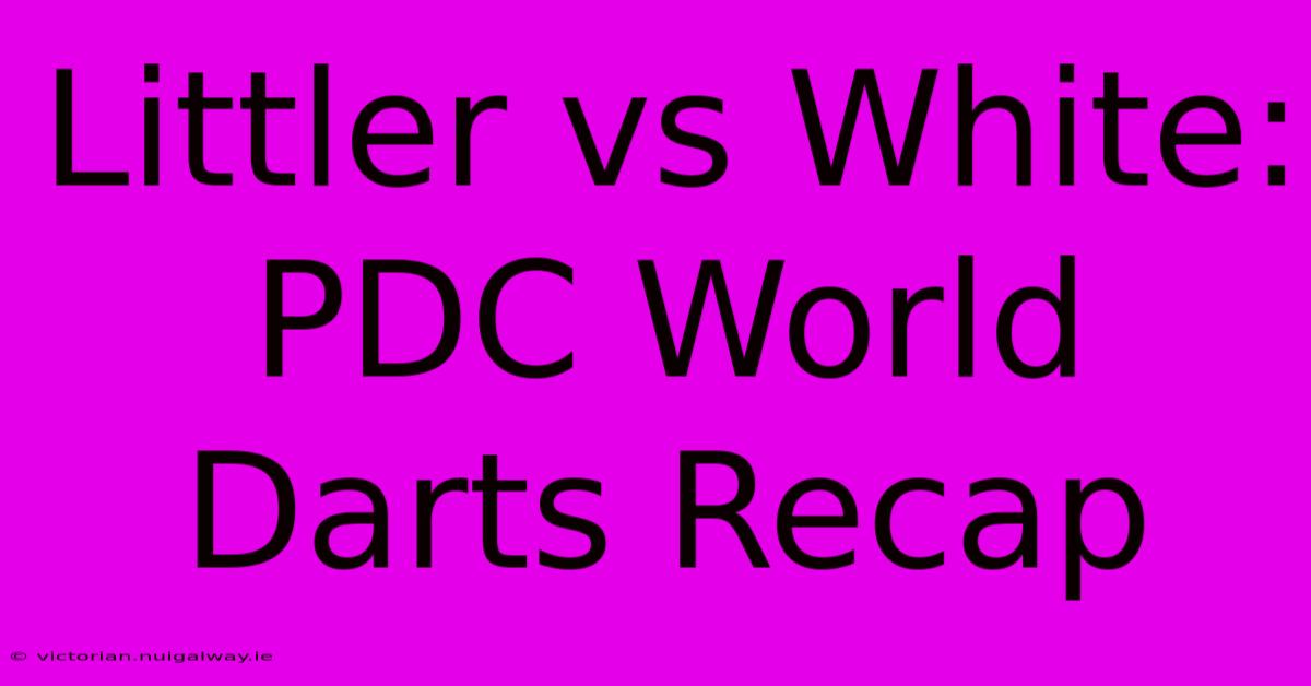 Littler Vs White: PDC World Darts Recap