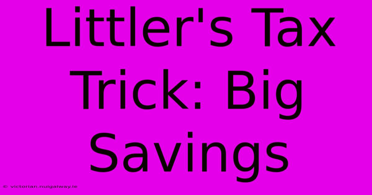 Littler's Tax Trick: Big Savings