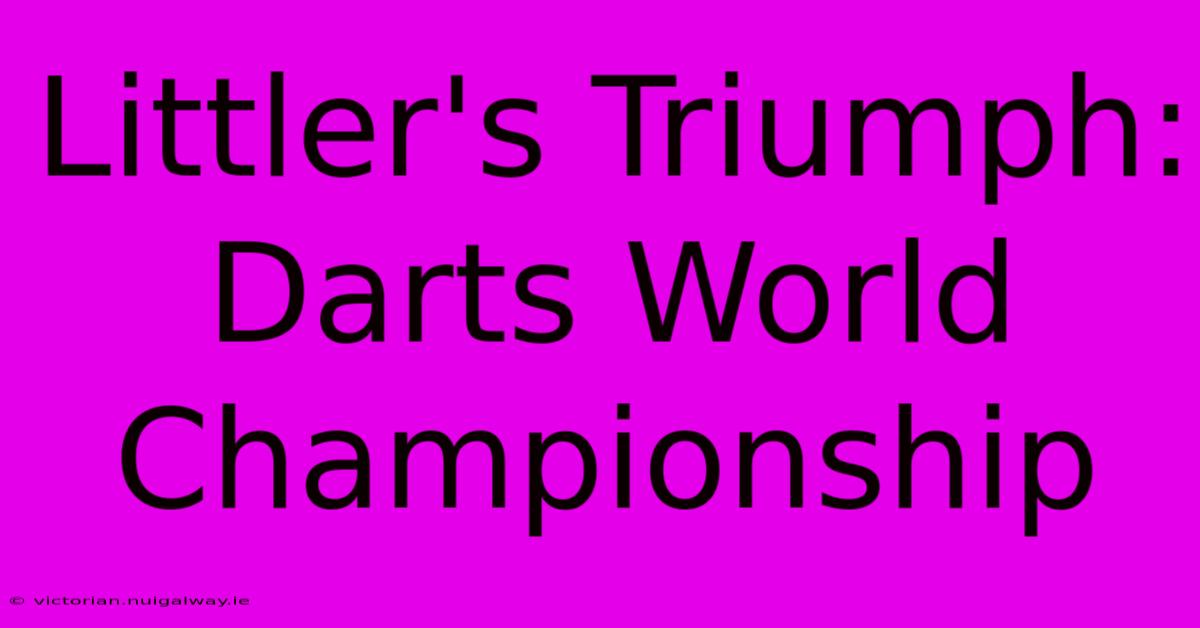 Littler's Triumph: Darts World Championship