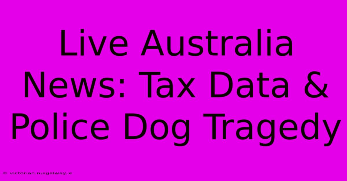 Live Australia News: Tax Data & Police Dog Tragedy