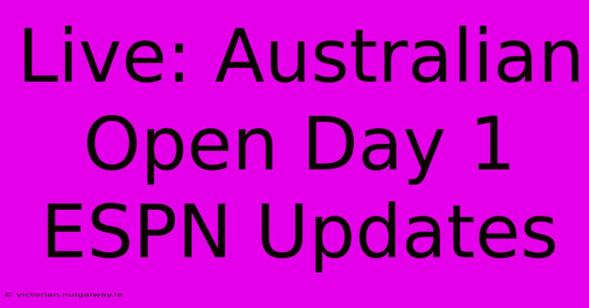 Live: Australian Open Day 1 ESPN Updates