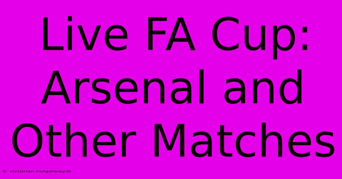 Live FA Cup: Arsenal And Other Matches