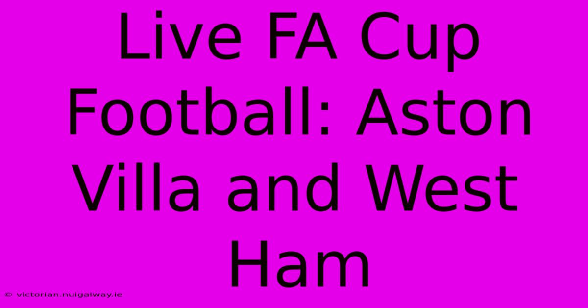 Live FA Cup Football: Aston Villa And West Ham