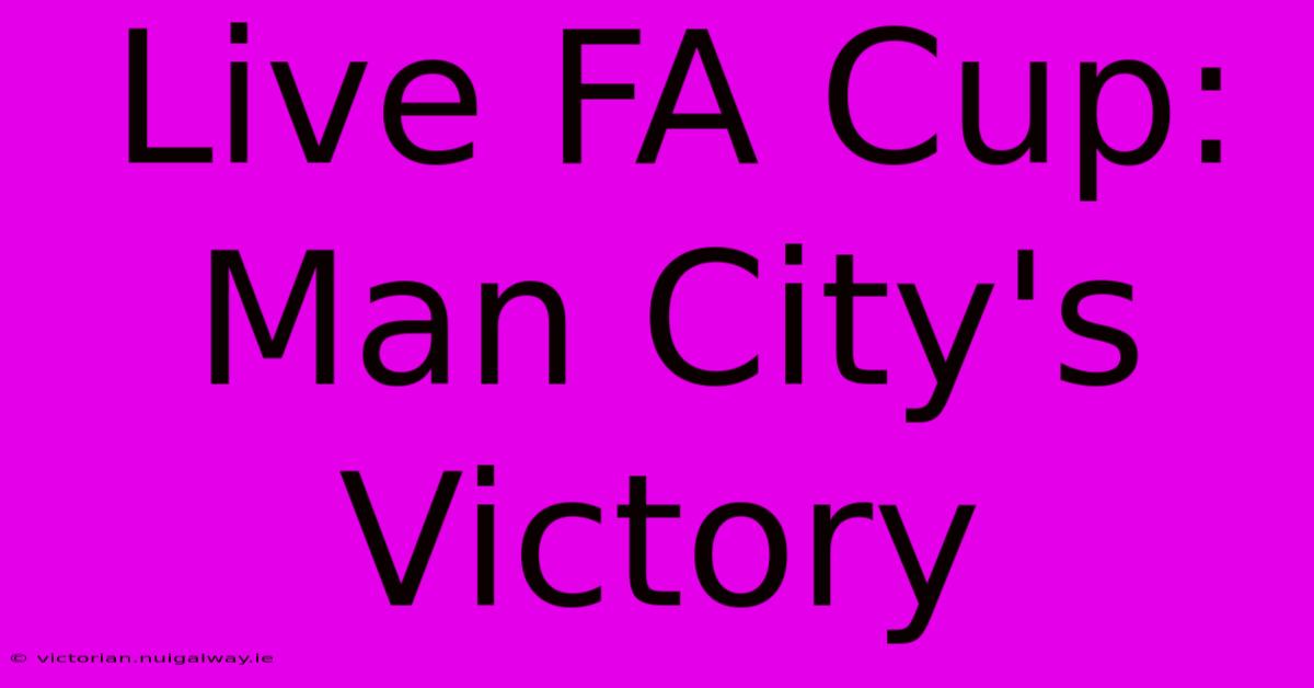 Live FA Cup: Man City's Victory