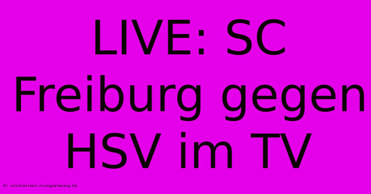 LIVE: SC Freiburg Gegen HSV Im TV