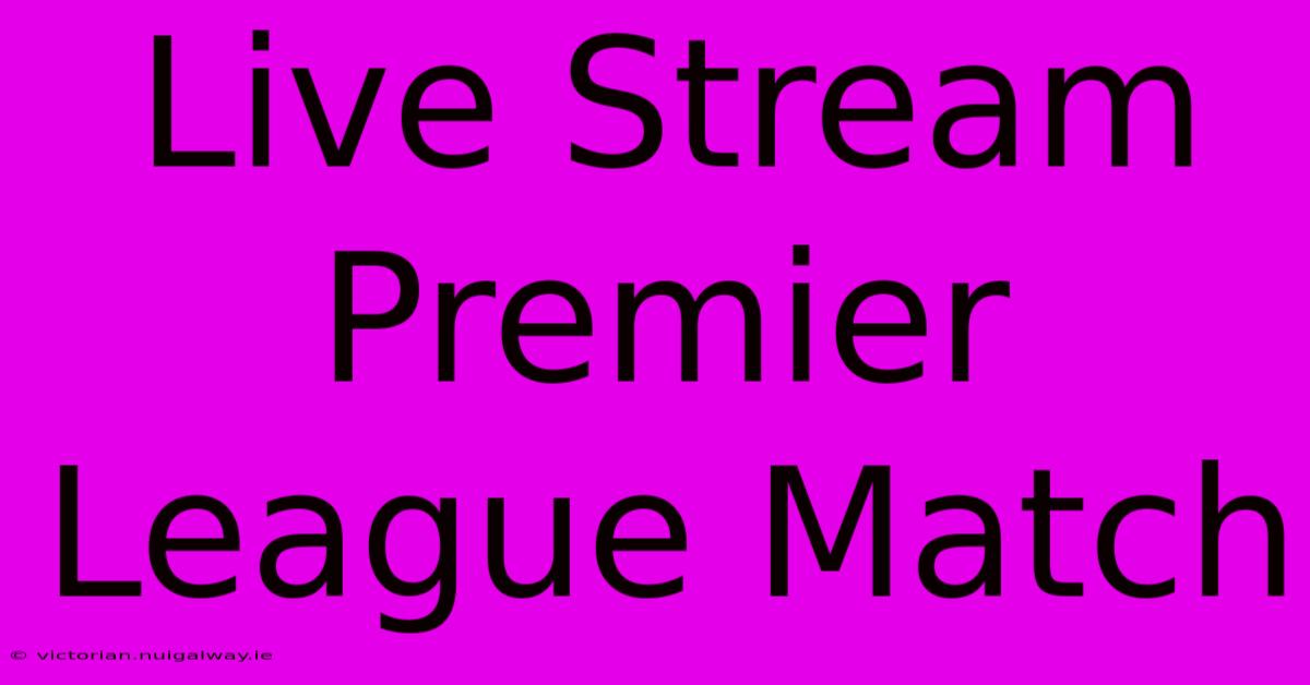 Live Stream Premier League Match